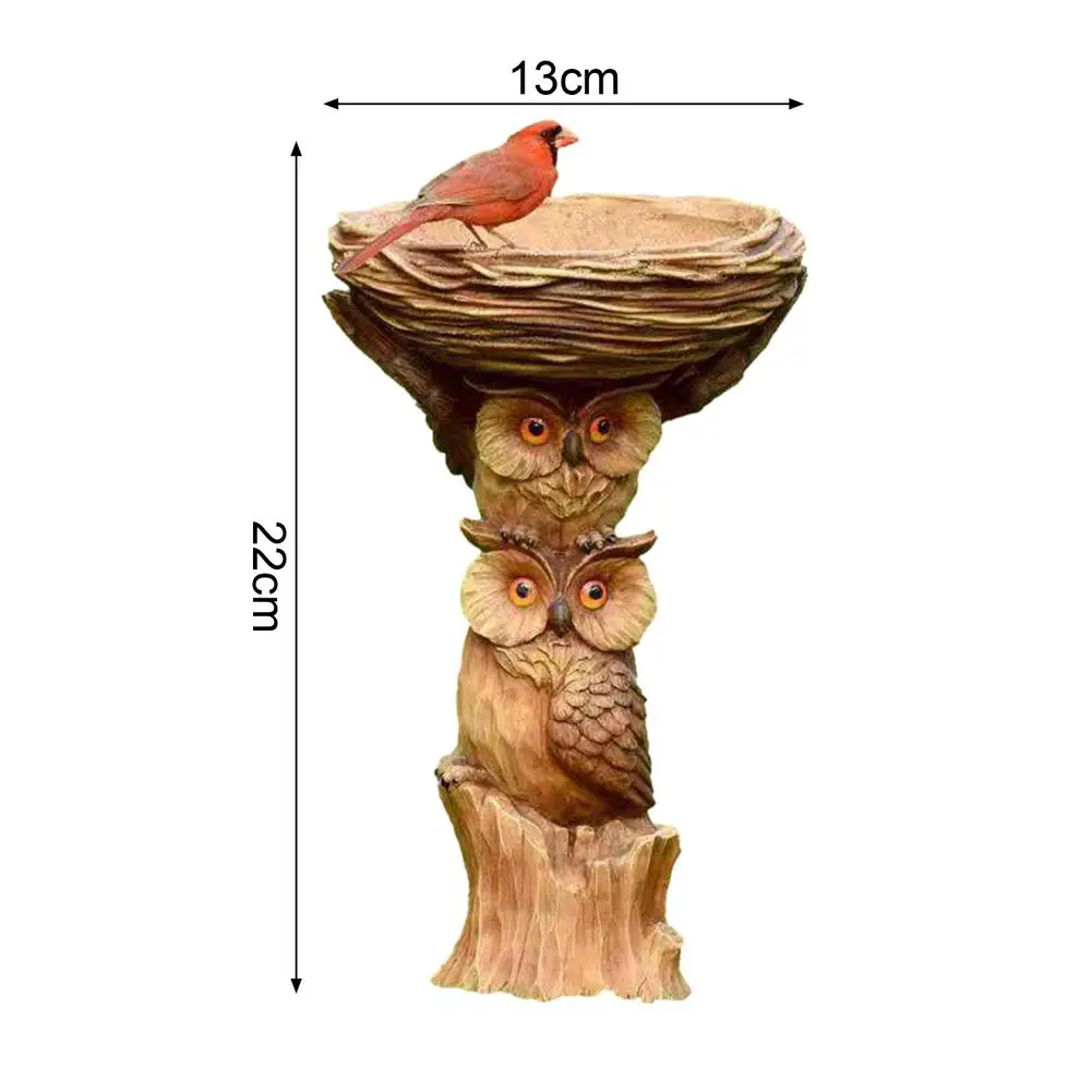 

Owl-style Resin Bird Bath Drinking Feeder Decoration Artifact Bird Bath Drinking Fountain Bird Water Feeder Garden Artifact