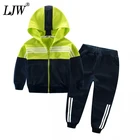 Комплекты одежды для мальчиков от 3 до 12 лет новые весенне-Осенние костюмы для маленьких мальчиков детские спортивные костюмы в полоску для мальчиков и девочек