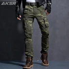 Брюки-карго AKSR мужские хлопковые, модные повседневные эластичные тактические военные камуфляжные штаны, брюки цвета хаки, джоггеры