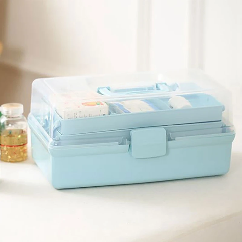3 слоя Медицинский Набор портативная Аптечка ящик для макияжа|Коробки и ящики