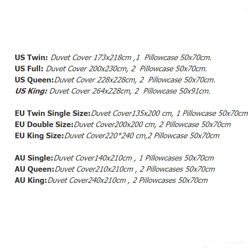 

3pcs Bedding Set 3D Printing Plain Room Decoration Bedroom Comforter Quilt Duvet Cover Home Anime Pillow Case King Size