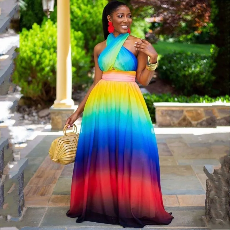 

African Maxi Dresses For Women 2020 Dashiki Robe Summer Plus Size Long Dress Ladies Traditional African Clothing