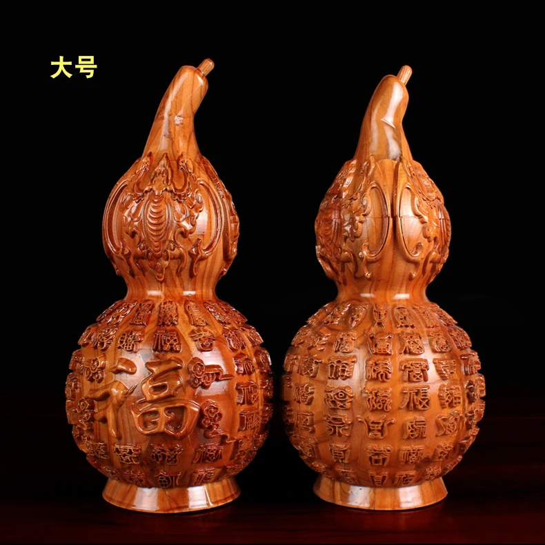

Open natural peach tree Fulu Gourd Wood carving piece Baifu Gourd Security. geomantic Home Crafts