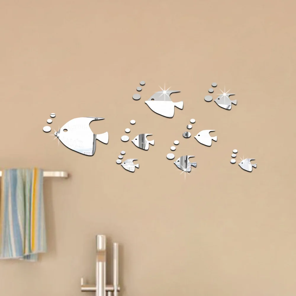 

JM023 Children's room decoration nursery home bubble fish acrylic mirror wall sticker