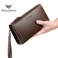 luxury brand mens wallet high end business leather handbag fashion single zipper multi compartment clutch pl197