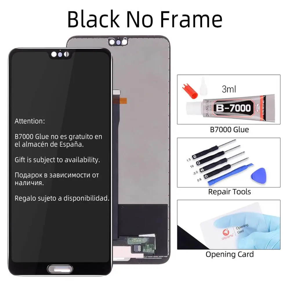 5," ЖК-дисплей для HUAWEI P20, сенсорный экран, дигитайзер, Замена для HUAWEI P20, ЖК-дисплей EML-AL00 L22 L09 L29 - Цвет: No Frame Black