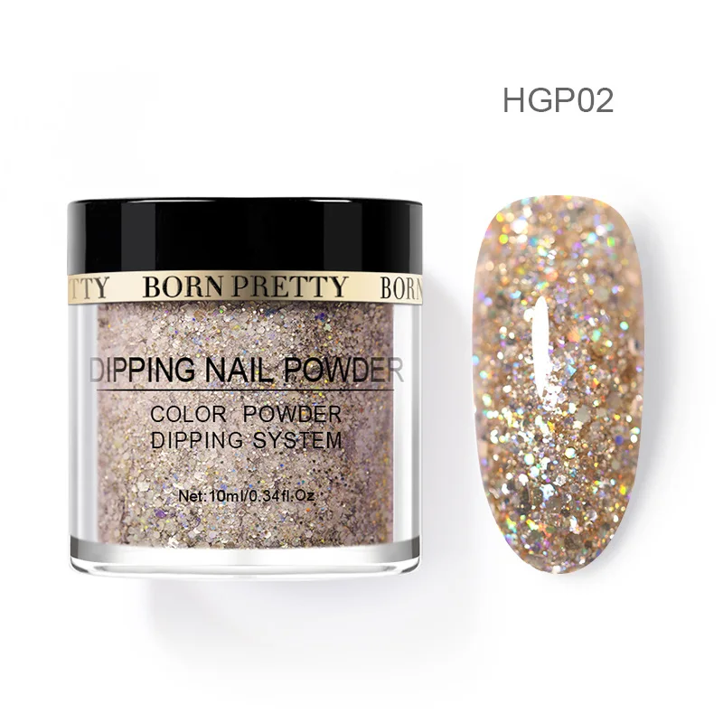 BP-HGP02 Born pretty, голографическая погружение порошки для ногтей градиент окунания блеск украшения длительным, чем УФ гель натуральный сухой без лампы лечения - Цвет: BP-HGP02
