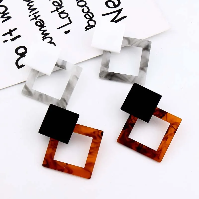 2019 Леопардовый цвет акриловый серьги-подвески из смолы для женщин