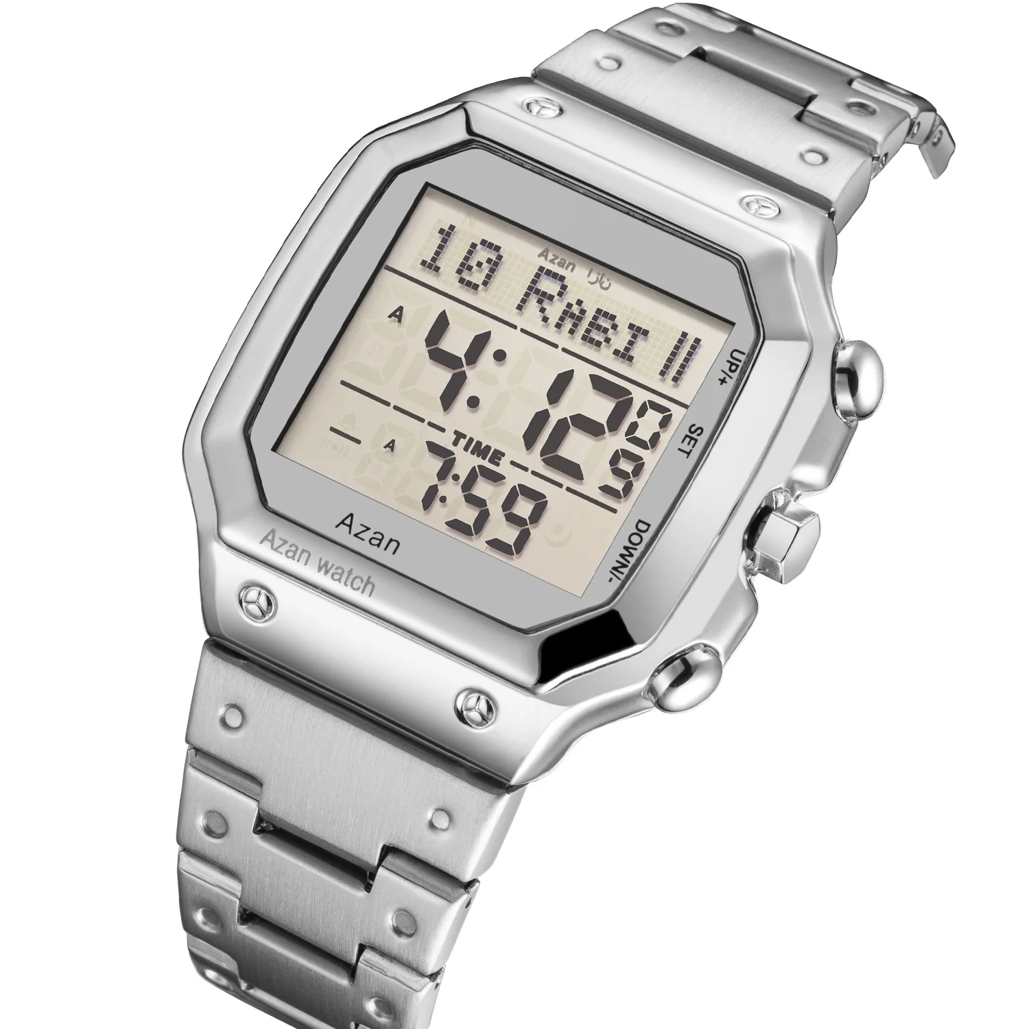 2021 Новые Арабские часы из нержавеющей стали цифровые исламский Qibla направление Al