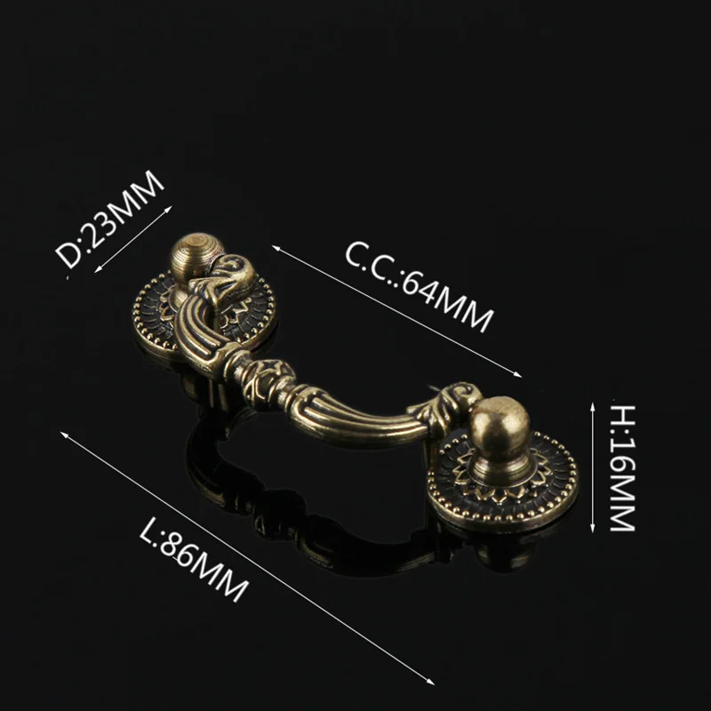 Nilocs старинный Бронзовый шкаф с ручкой из цинкового сплава выдвижными ручками