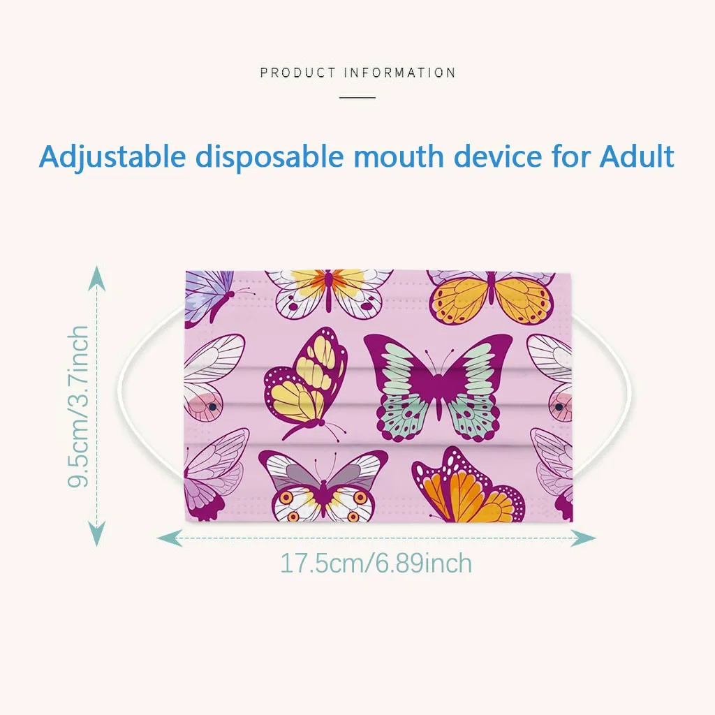 

50/100PCS Masque Pink Butterfly Masks For Women Mascarillas Rosas 3layers Disposable Printed Mask In Stock 40%