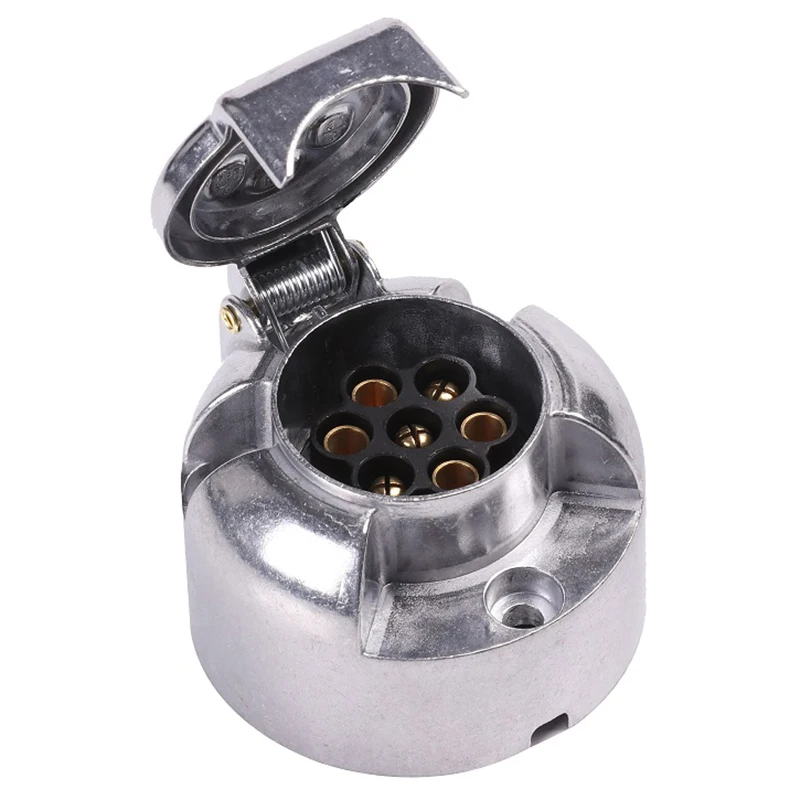 

Trailer Accessories- 7 Pin Trailer Plug 12V Rv Sockets Towbar Towing 7Pin Metal Trailer Connectors