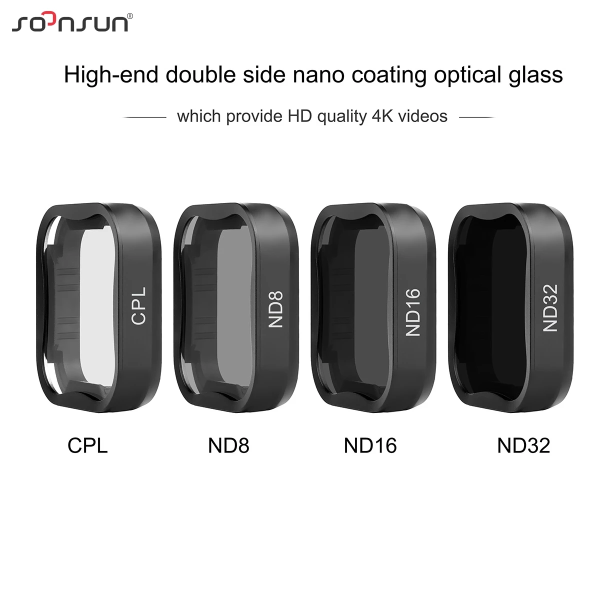 Набор фильтров SOONSUN ND для GoPro Hero 7 6 5 Black CPL ND8 ND16 ND32 фильтр объектива Go Pro аксессуары |