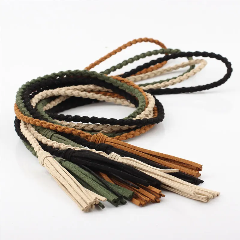 New Waist chain 160cm Woven Tassel Ladies Tassles Belts Waistband Braided Belt Hot Sale waist rope Women decorated waist Present