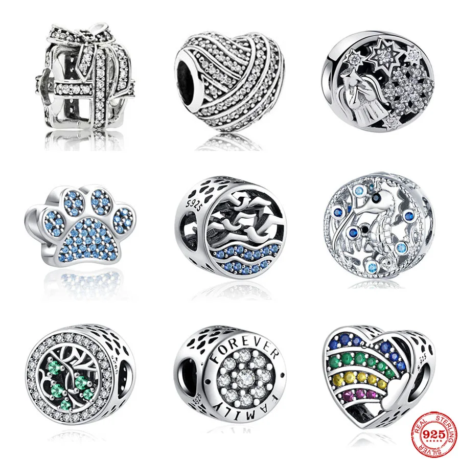 

Hot Sale Jewelry Fit Original Pandora Argent Beads For Women 925 Sterling Silver Bracelets Beads Abalorios Pulseras DIY Charms