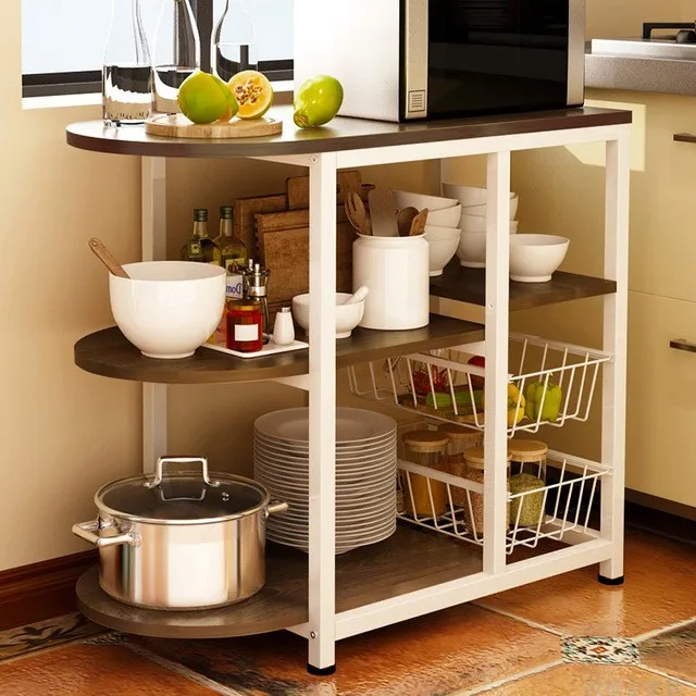 Kitchen shelf floor storage rack home multi-layer microwave oven seasoning multi-purpose | Дом и сад