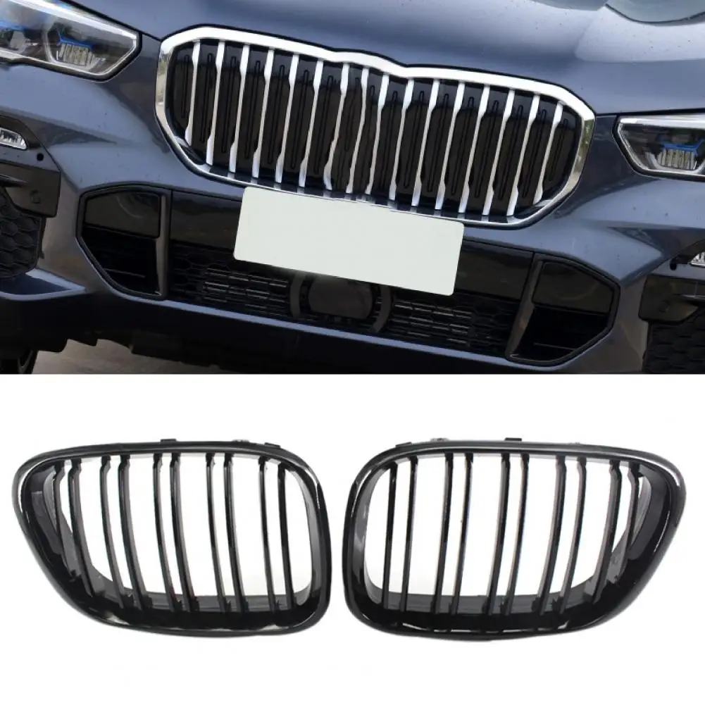 2Pcs Grille Double Slats Quick Installation Car Accessory OE 51138250052/OE 51138250051 Bumper Hood for BMW X5 Series E53 - купить по