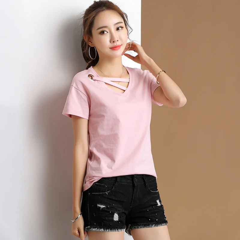 Новинка 2019 летние женские футболки из высококачественного хлопка модные