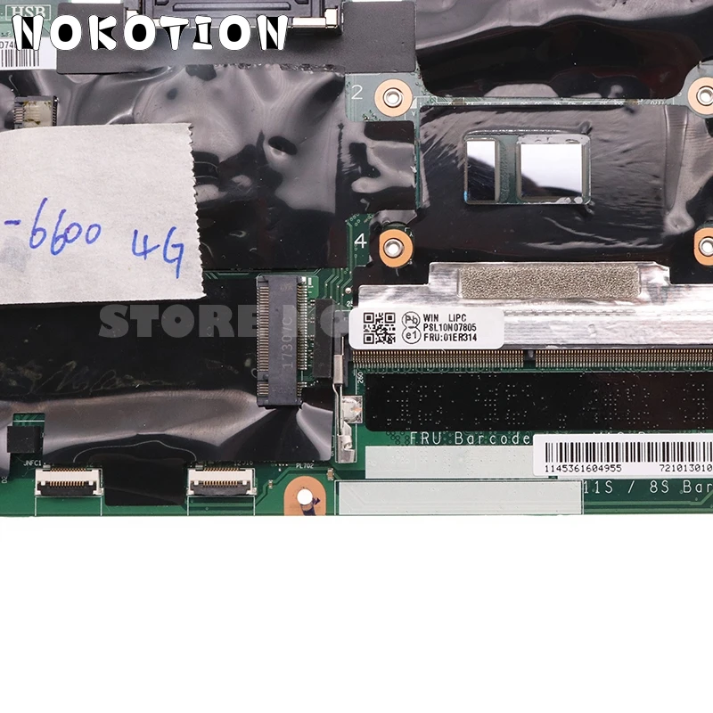 nokotion laptop motherboard for lenovo thinkpad t470s 01er314 dt471 nm b081 i7 6600u cpu ddr4 4g ram free global shipping