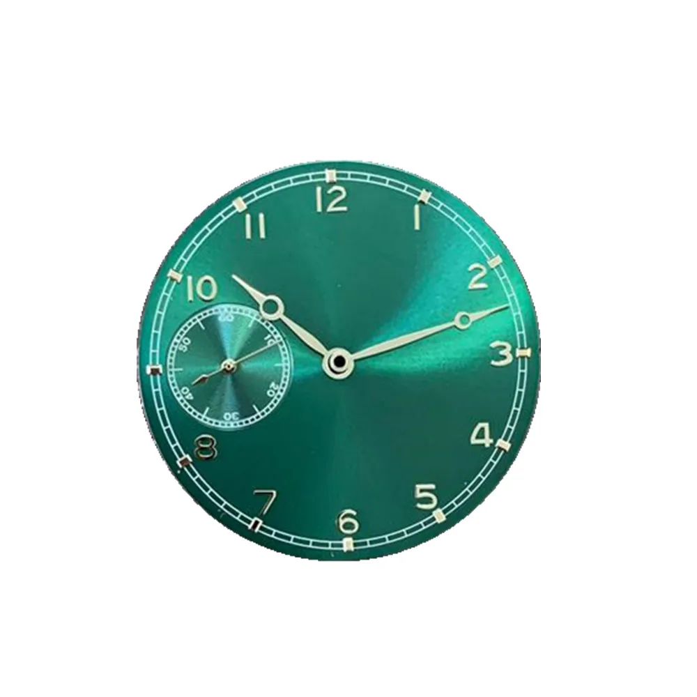 

0.4mm Ultra Thin 37mm Watch Dial With Hands for ETA 6497 ST3600 Movement Replacement Accessories Green Face