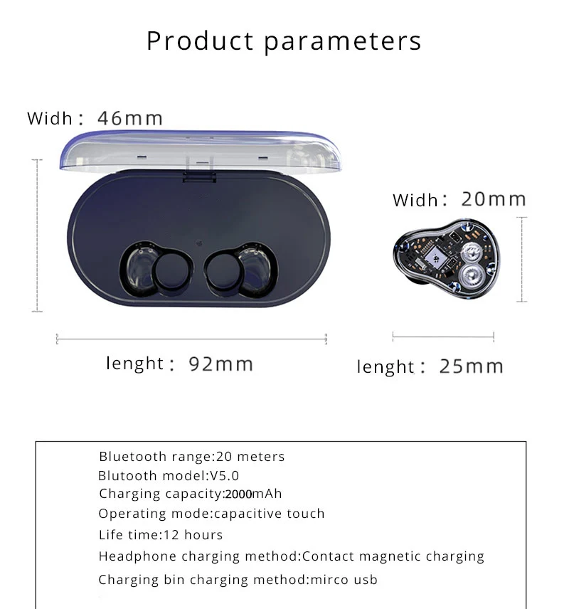 TWS Bluetooth 5,0 сенсорные наушники, гарнитура для бега, настоящие беспроводные Bluetooth стерео наушники с глубоким басом, водонепроницаемые наушники IPX7