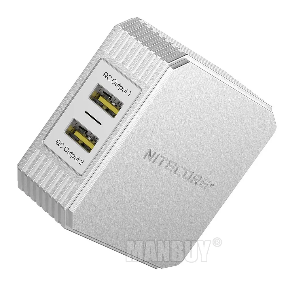 NITECORE UA42Q 2-Port QC 3.0 2.0 USB Adapter Available Dual Ports Efficient High-speed Charging With Authentication Code | Лампы и
