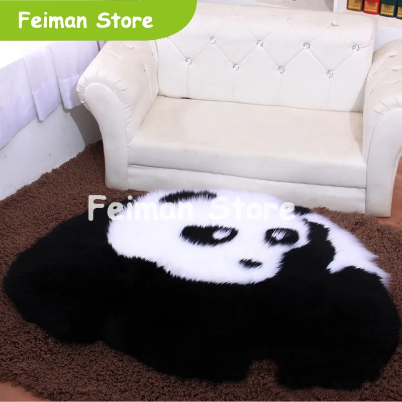 Черный белый Овчина Шерсть ковер из искусственного меха коврик ворсистый
