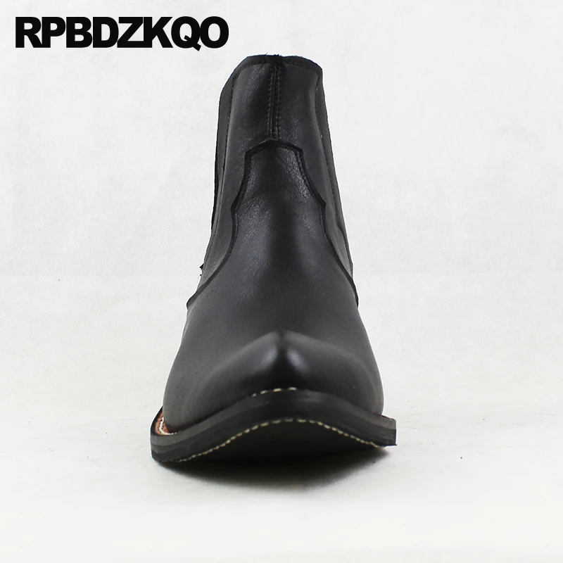 С натуральным лицевым покрытием размера плюс в ковбойском стиле ботинки с острым