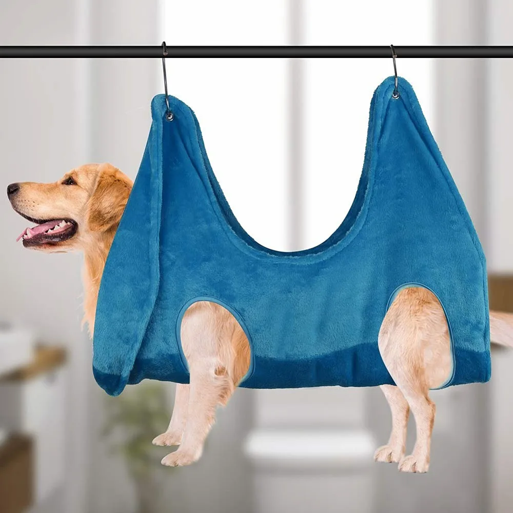 

Dog Grooming Hammock Cat Nails Clip Trimming Grooming Soft Cushion Hammock Restraint Kitten Puppy Bathing Bag Home Garden