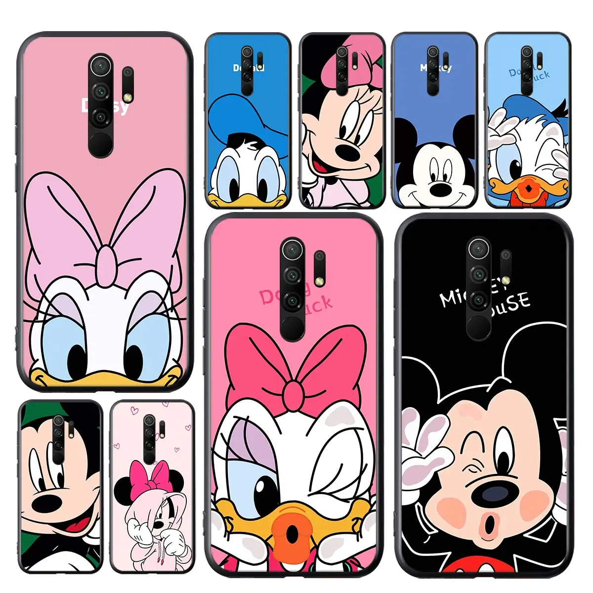 

Mickey Minnie Couple Shockproof Cover For Redmi K40 Gaming K30i K30T K30S K30 Ultra K20 10X Pro 5G Black Soft Phone Case