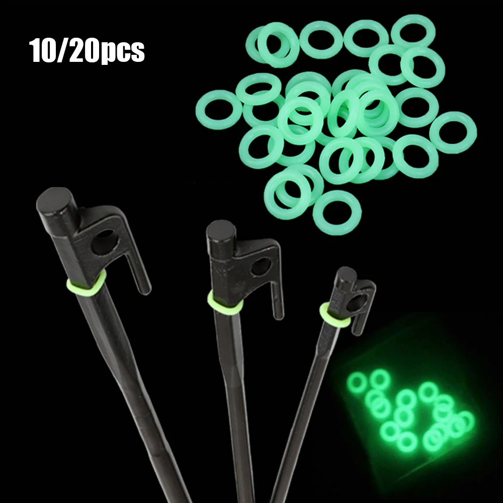 

10/20PCS Fluorescent Silicone Tent Nail Ring Luminous O-shaped Fishing Rod Rings Night Light Outdoor Camping Tents Accessories