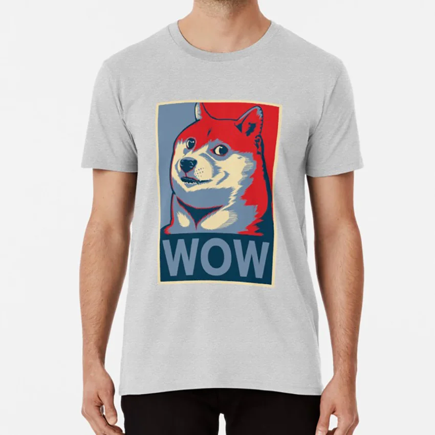 Вау! Футболка Doge собака Шиба ину Сиба Обама вау огромное искусство|Мужские