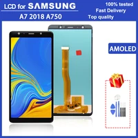 6 0 super amoled lcd display for samsung galaxy a7 2018 a750 sm a750f a750f lcd display touch screen digitizer assembly