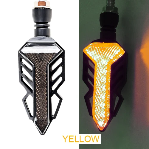 1pcs yellow Автомобильные аксессуары для электрического мотоцикла, сигнальные огни поворота, светодиодные индикаторы потока воды, дневные ходовые лампы, стоп-сигнал, задний фонарь - Цвет: 1pcs yellow