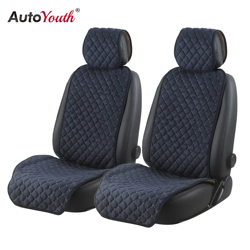 AUTOYOUTH хлопок автомобильные подушки для сиденья 2 дышащий чехол протектор на
