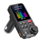 Автомобильный беспроводной FM-трансмиттер с Bluetooth, радиоадаптер, музыкальный проигрыватель с высокими басами и USB-зарядкой