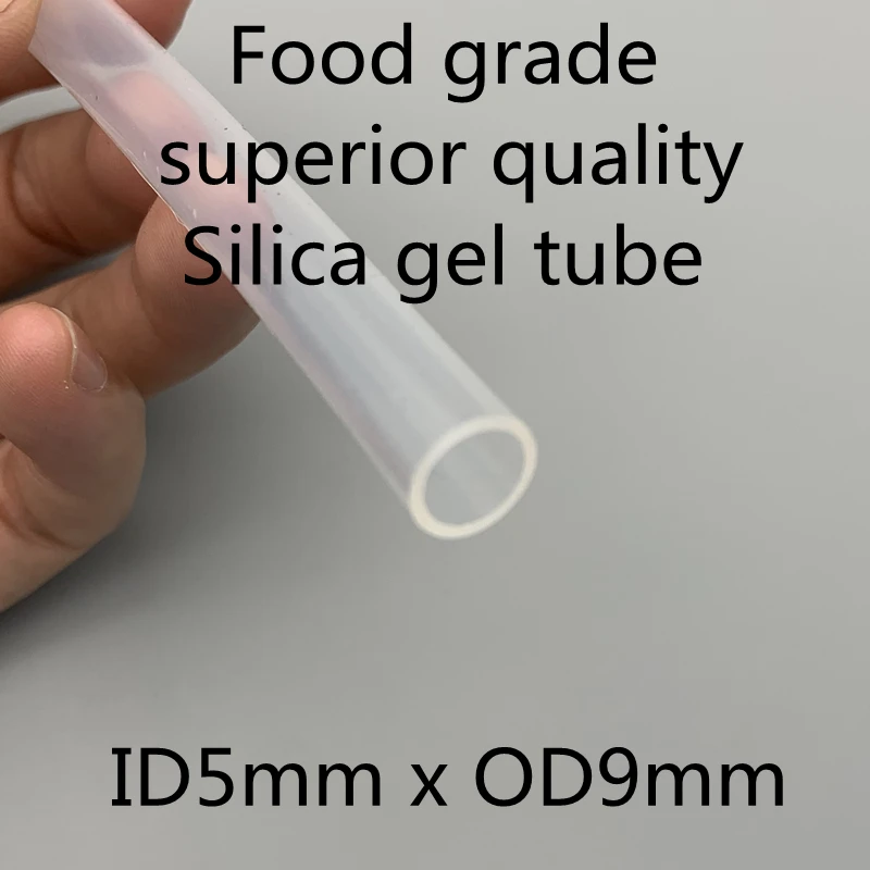 

5x9 Silicone Tubing OD 9mm ID 5mm Food Grade Flexible Drink Tubing Pipe Household Temperature Resistance Nontoxic Transparent