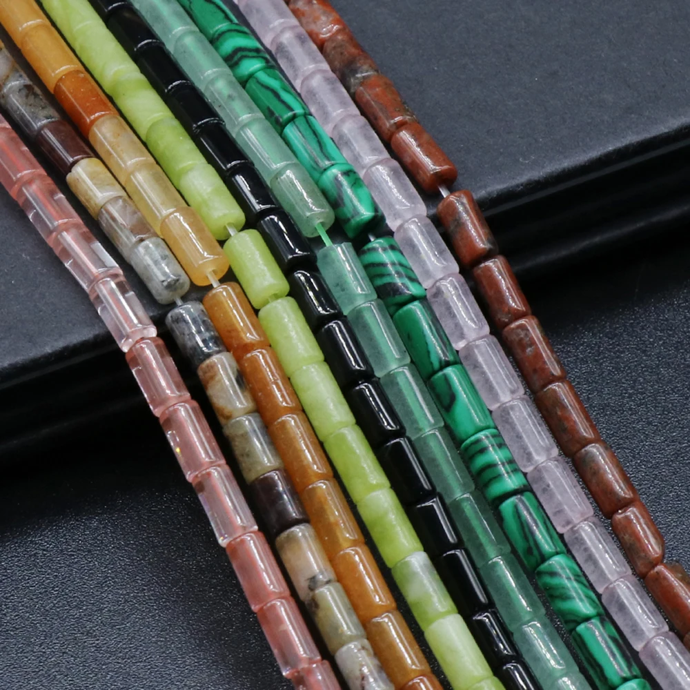 

Natural Stone Beads Yellow Jade/Turquoise Cylindrical Isolation Beads For Jewelry Making DIY Bracelet Earring Necklace Accessory