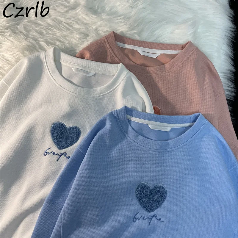 Свитшот женский с милым вышивкой повседневный популярный универсальный