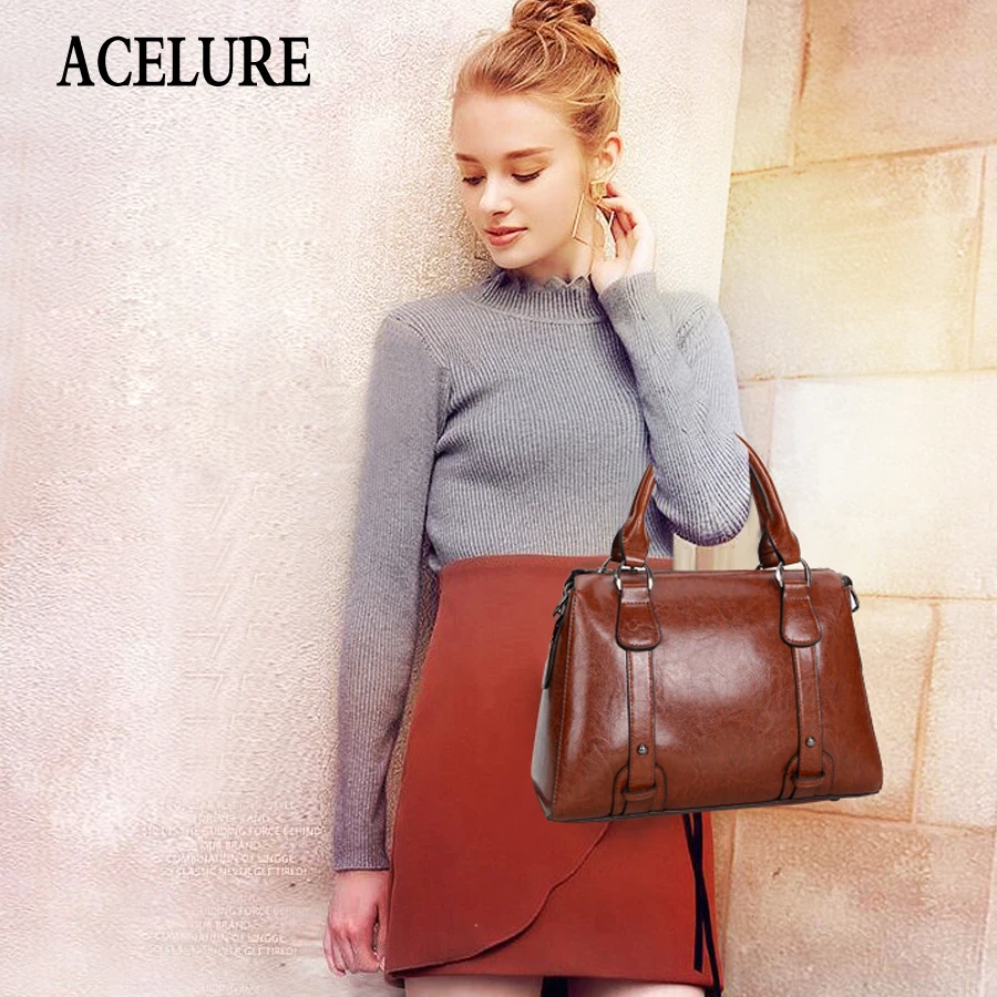 ACELURE, новые кожаные сумки, Брендовая женская сумка, высокое качество, повседневные женские сумки, тоут, брендовая сумка на плечо, женская большая сумка-мессенджер