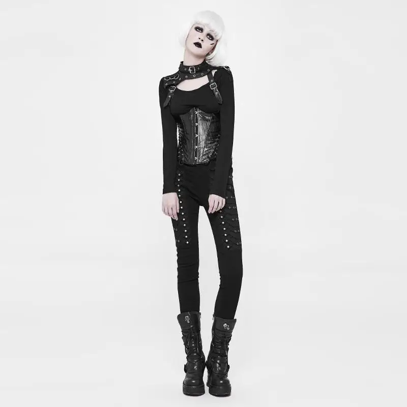 Женская футболка с длинным рукавом и металлической молнией в готическом