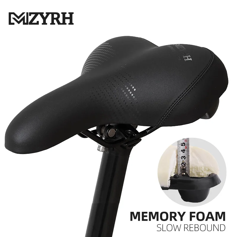 

MZYRH Bike Saddle Memory foam slow rebound PU Leather Surface Comfortable Cycling Seat Shockproof Bicycle Saddle