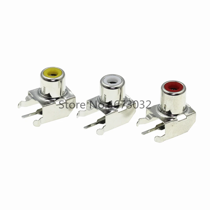 

10pcs RCA Metal Seat AV-103B Red White Yellow AV-8.4-3 Single Hole Lotus Interface RCA Lotus Socket