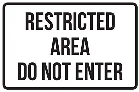 

Metal Tin Sign Wall Decor Man Cave Bar 12 x 8 Inches estricted Area Do Not Enter No Parking Business Safety Black Funny Yard