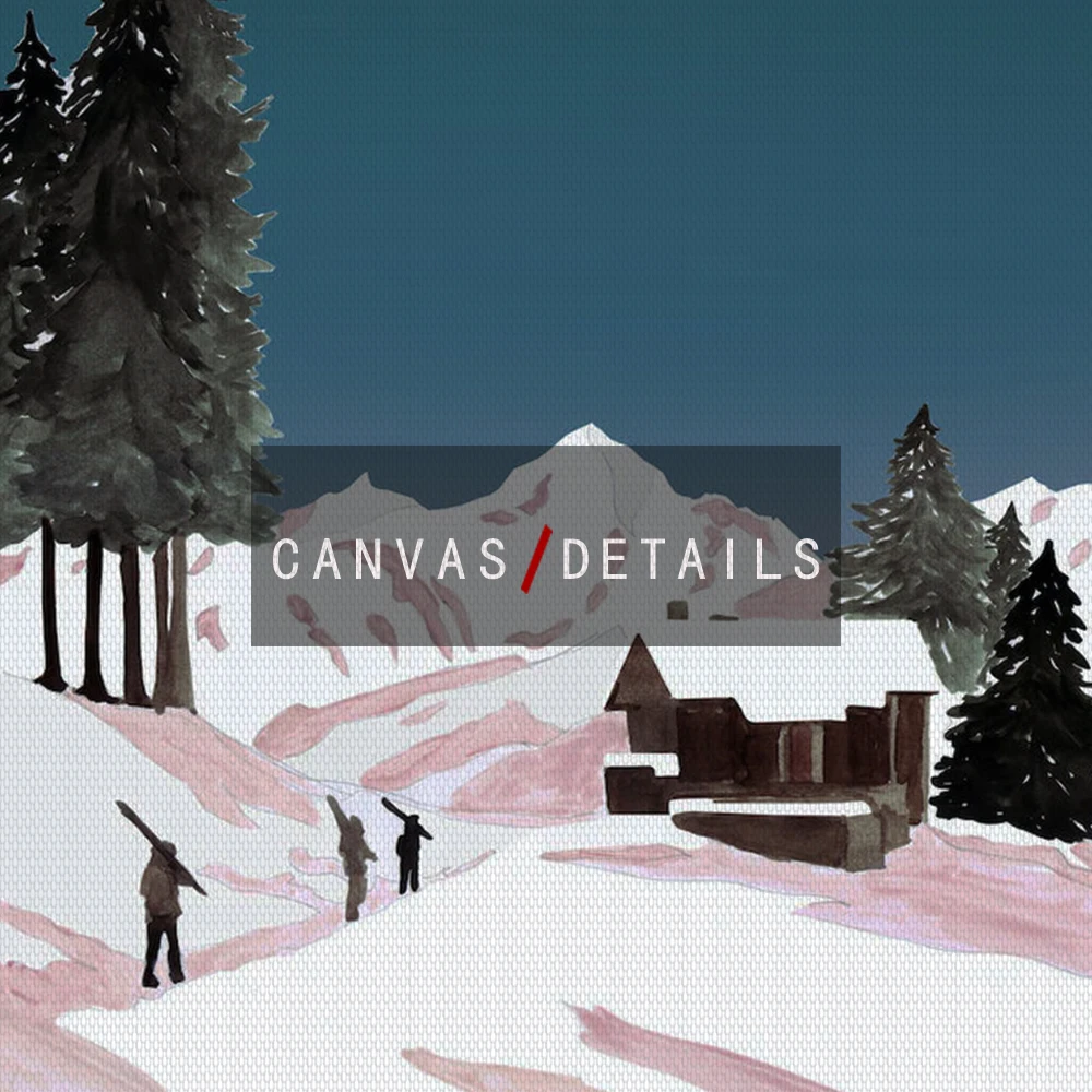 Абстрактная картина с изображением снега гор оленя в современном стиле Картина