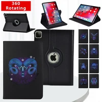 360 rotating case for apple ipad pro 9 7 pro 10 5 pro 11 20182020 zodiac pattern pu leather folding stand tablet case