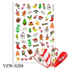 Рождественские наклейки для дизайна ногтей, снеговик, подарок, чулки, Снежная елка, Пончик, сердце, дизайн, наклейка-слайдер FW104