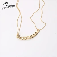 joolim jewelry wholesale chunky chain mixed chain necklace stainless steel jewelry