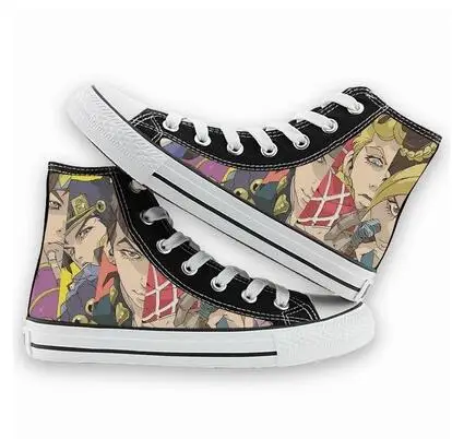 

Unisex Anime 3D Bizarre Adventure Canvas Shoes Kujo Jotaro Casual plimsolls