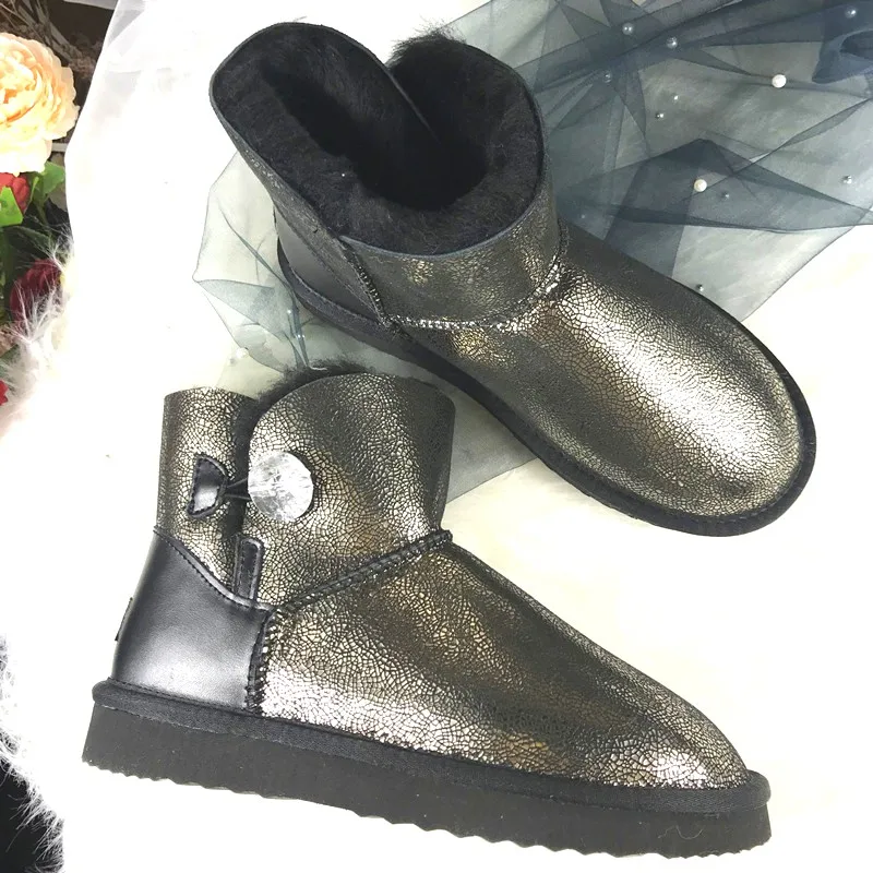 Женские ботинки из натуральной яловой кожи зимние водонепроницаемые с